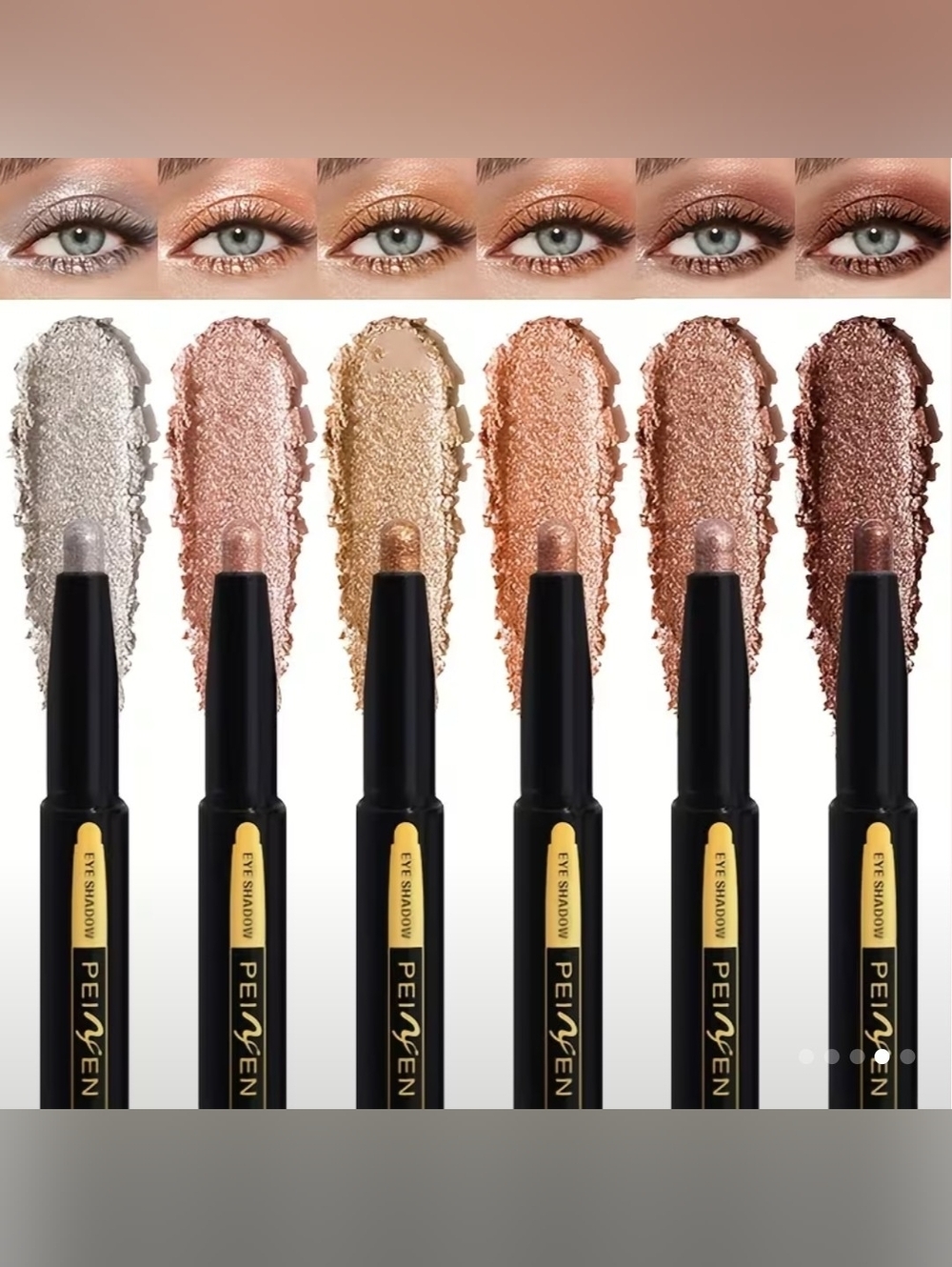 Set Of 6 Highly Pigmented Eyeshadow Sticks - Neutral & Metallic Hues New Sealed - Picture 6 of 10